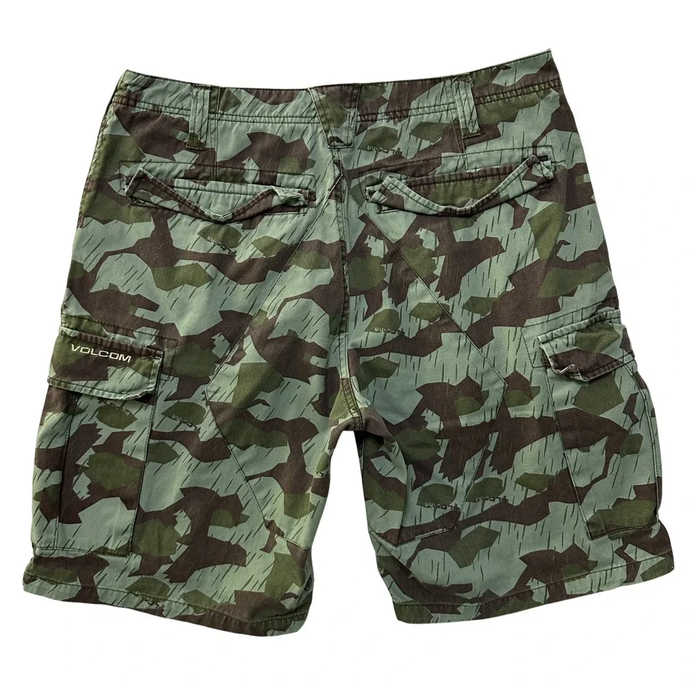 Volcom Camo Cargo Shorts Mens 34 Utility Skater‎ Streetwear Grunge Y2K Military